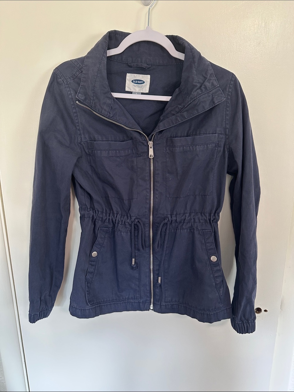 Old Navy Navy Utility Drawstring Waist Jacket Size S